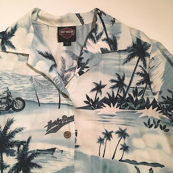 Harley Davidson Tori Richard ,Vintage Hawaiian style short sleeve shirt. - Picture 1 of 7